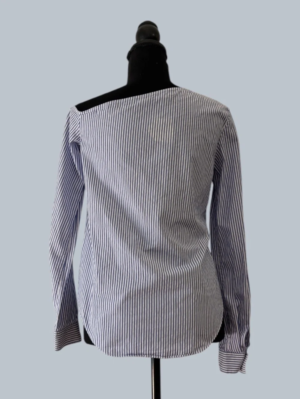Theory One Shoulder Striped Blouse